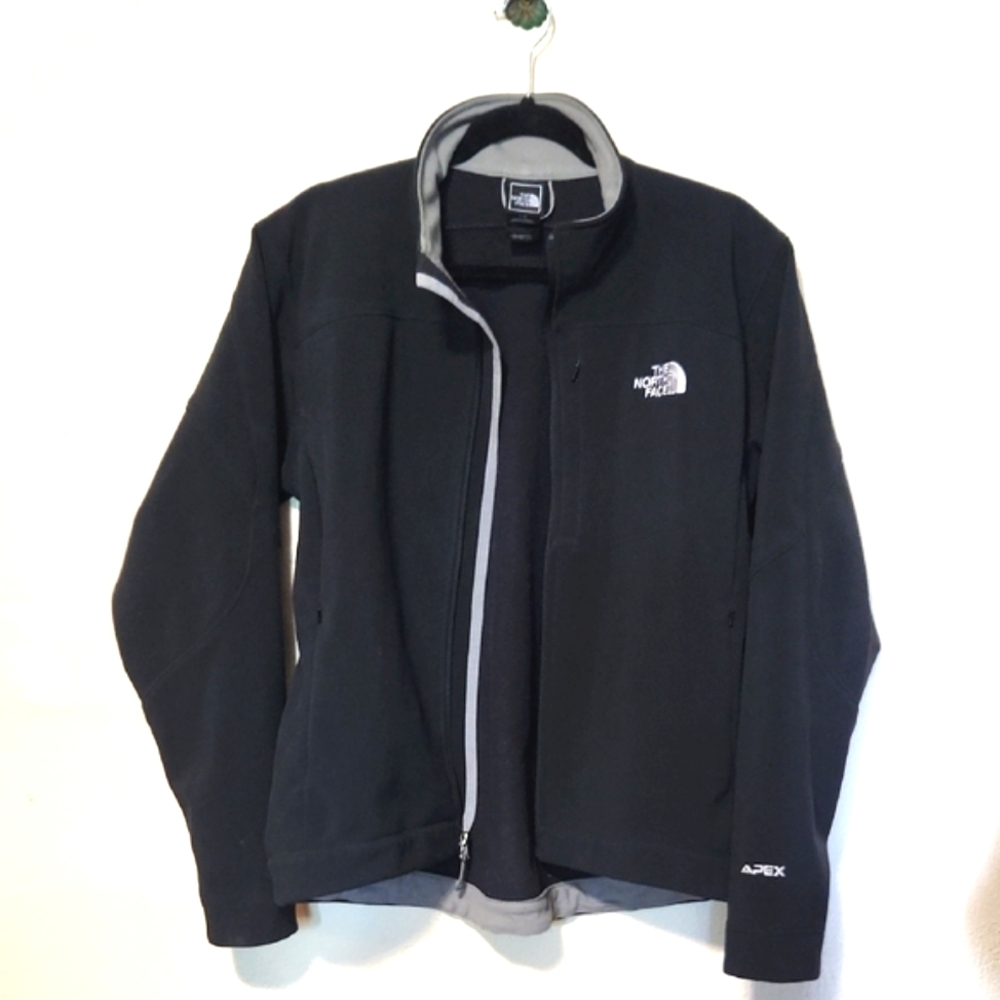 The North Face APEX Bionic Windwall Fleece Lined Softshell Jacket Black Large - Picture 1 of 13